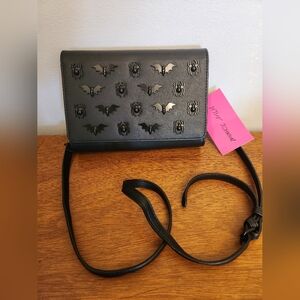 NWT Betsey Johnson Purse XOSYBIL 3 Halloween Black Spider Bat Wallet